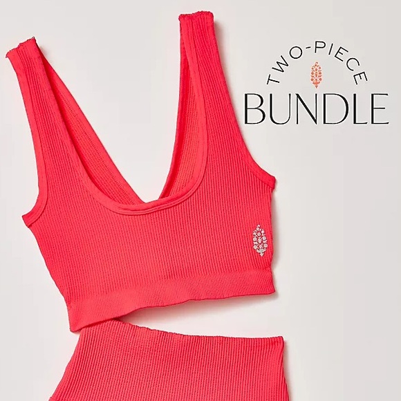 ‼️LAST ONE‼️ FREE PEOPLE Movement Happiness Runs Scoop Neck Bra Electric Sunset - Picture 11 of 16